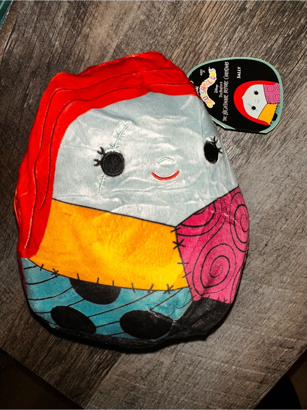 Disney Sally Patchwork Plush - Red Hair, Yellow, Pink, Blue Accents